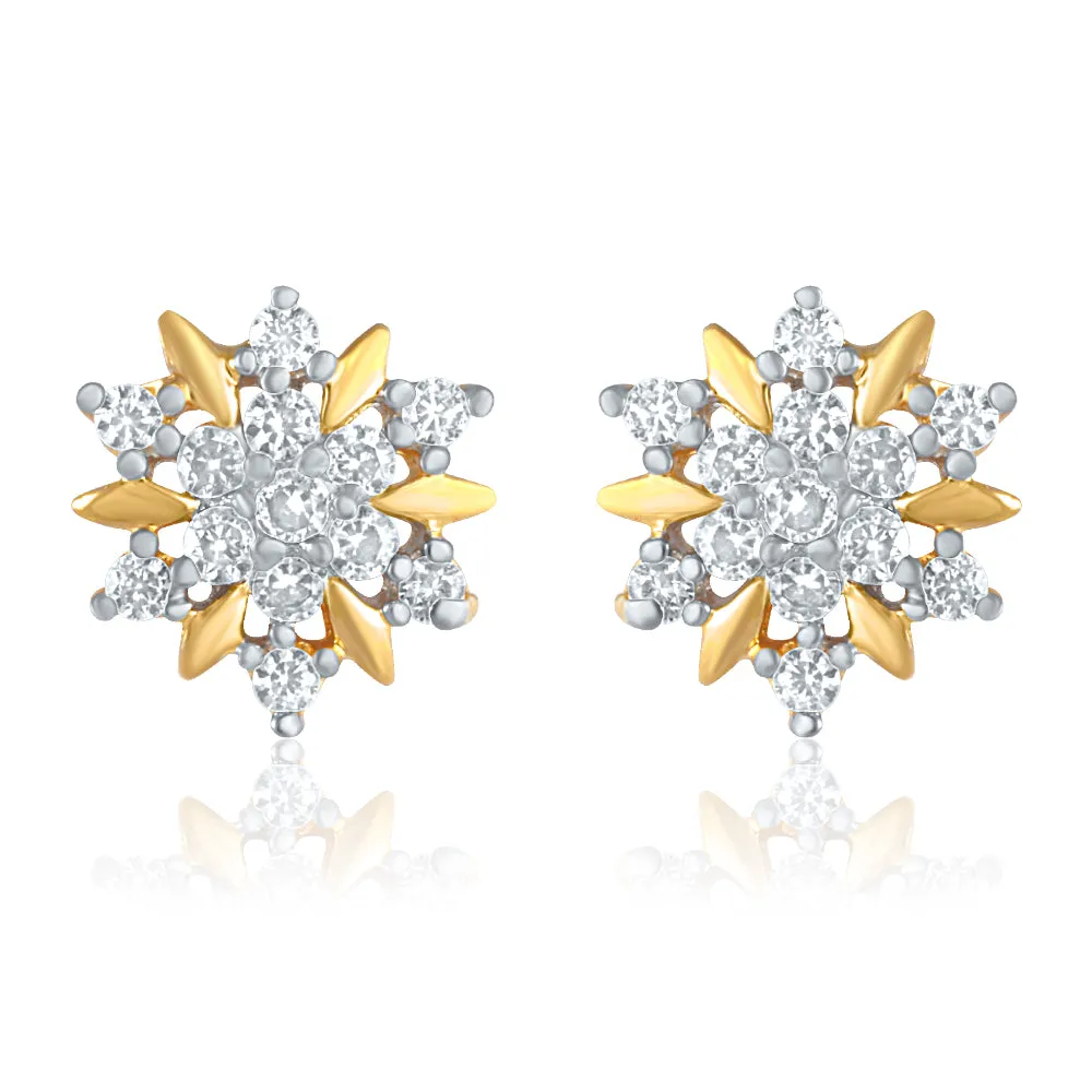 Cubic Zirconia Floral Stud Earrings