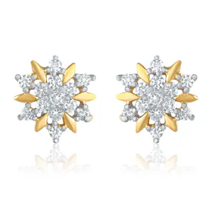 Cubic Zirconia Floral Stud Earrings