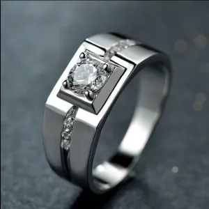 Cubic Zirconia Gem Silver Ring MR0006