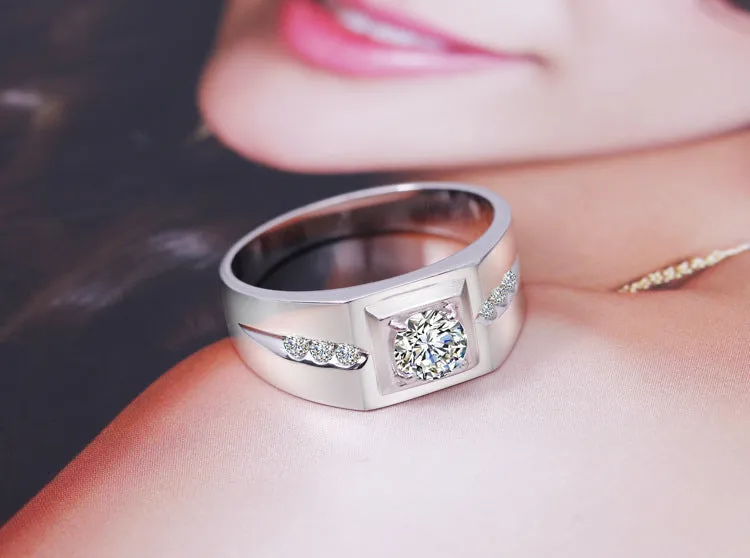 Cubic Zirconia Gem Silver Ring MR0006