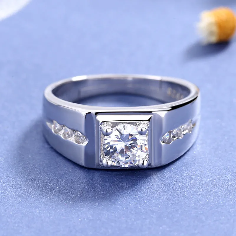 Cubic Zirconia Gem Silver Ring MR0006
