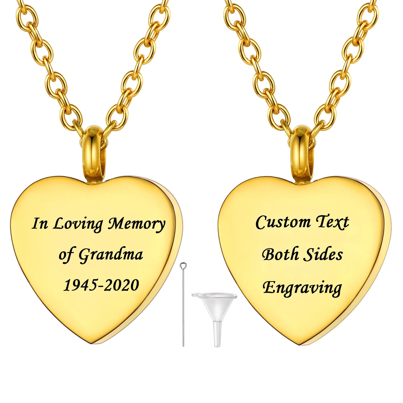 Customized Heart Urn Necklaces for Ashes Cremation Jewelry
