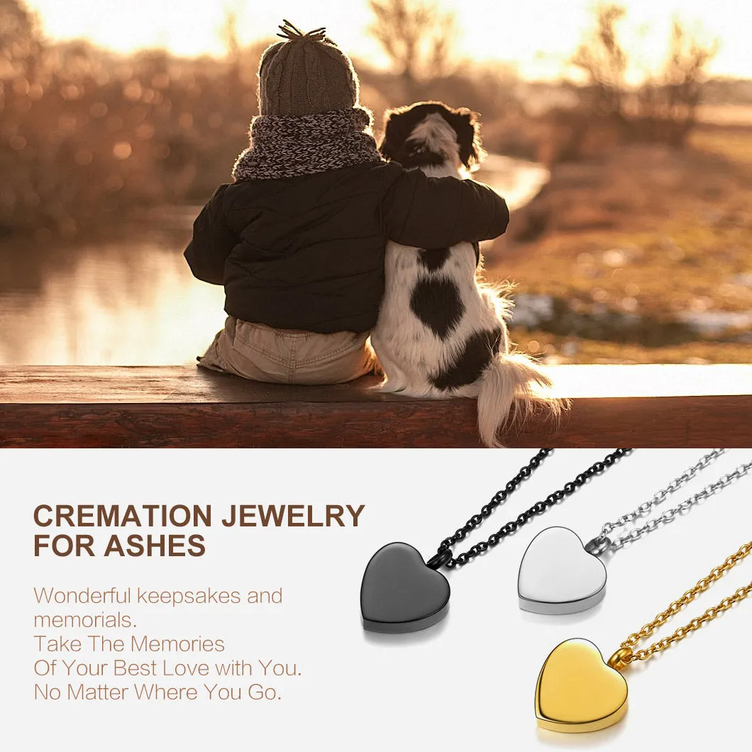 Customized Heart Urn Necklaces for Ashes Cremation Jewelry