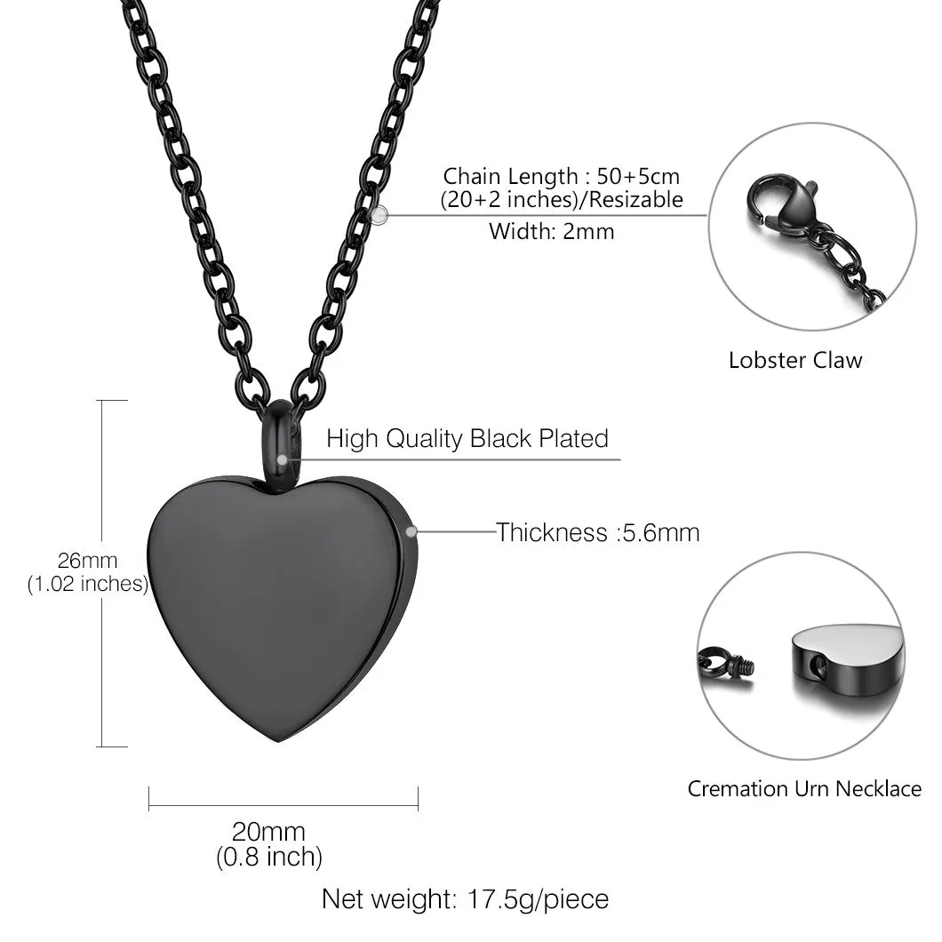 Customized Heart Urn Necklaces for Ashes Cremation Jewelry