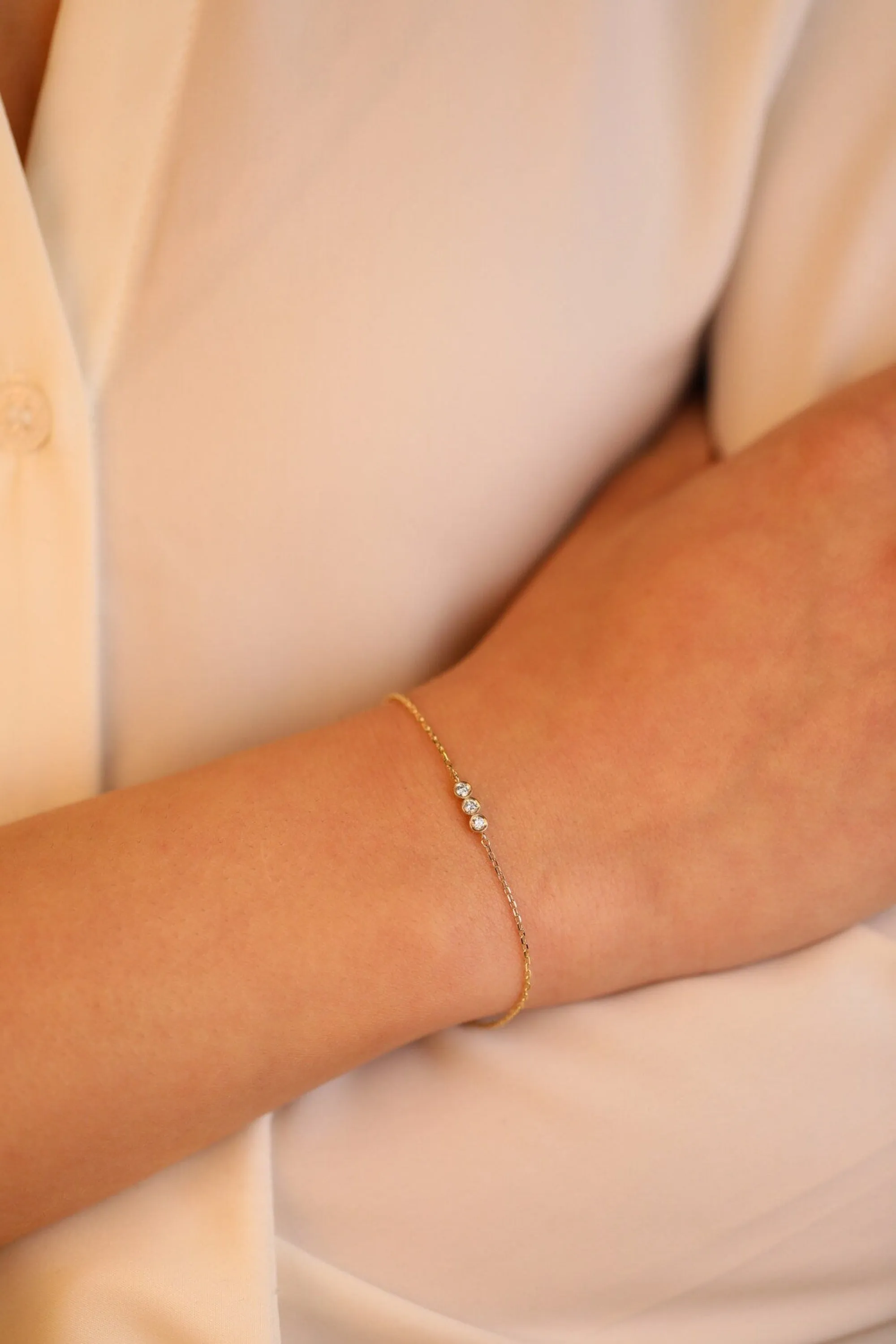 Dainty Diamond Trio Bracelet, Matilda