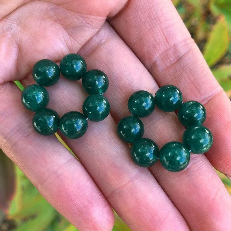 Dark Green Aventurine Gem Energy Rings