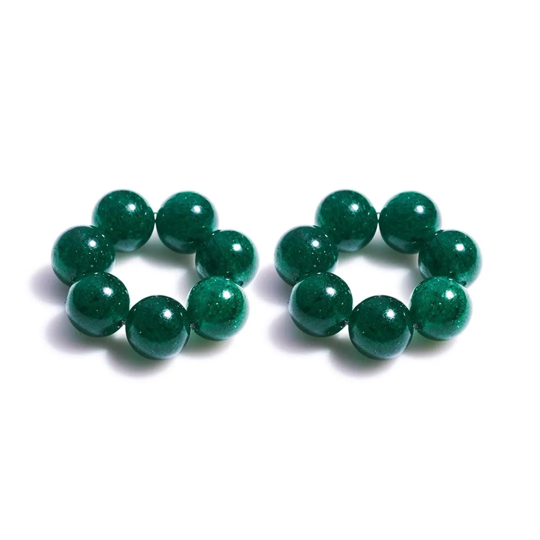 Dark Green Aventurine Gem Energy Rings