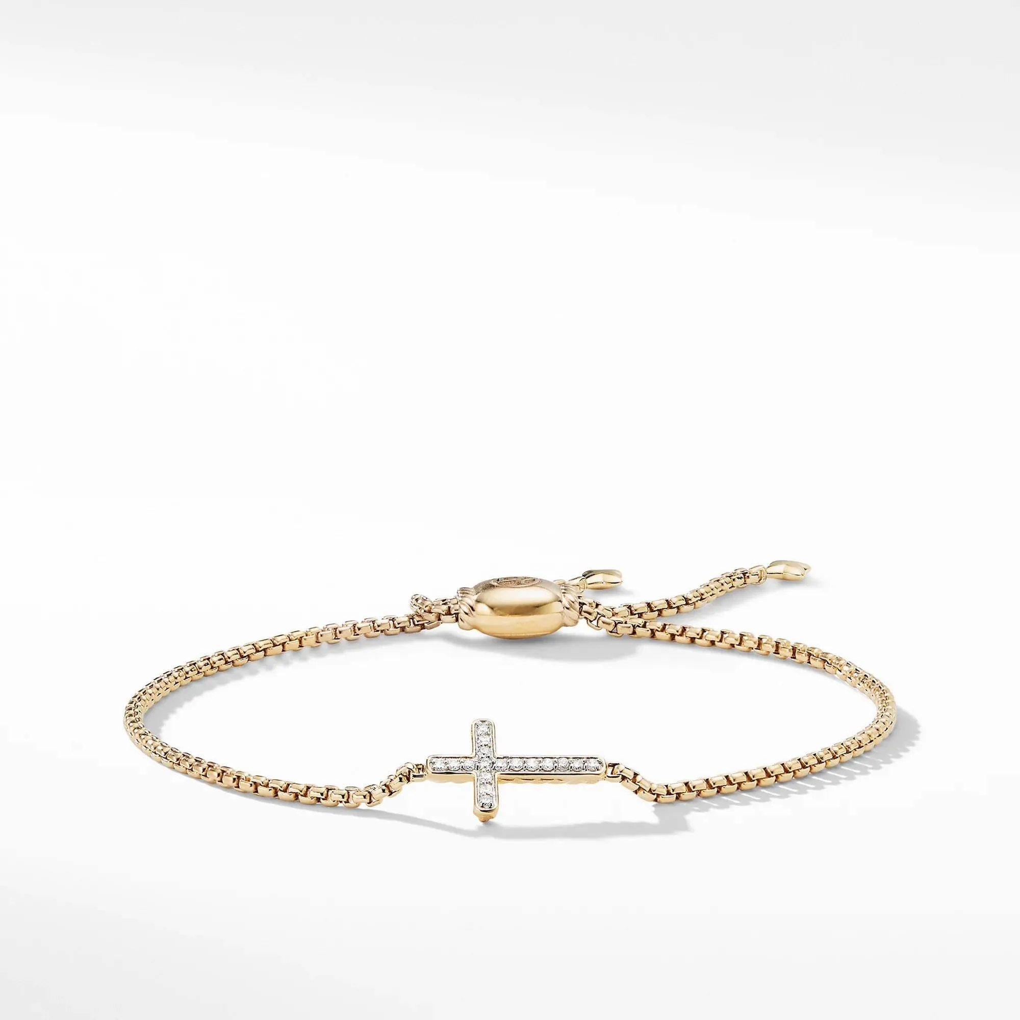 David Yurman Pave Cross Bracelet with Diamonds in 18k Gold