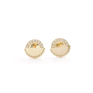 Diamond Arch Disc Earrings