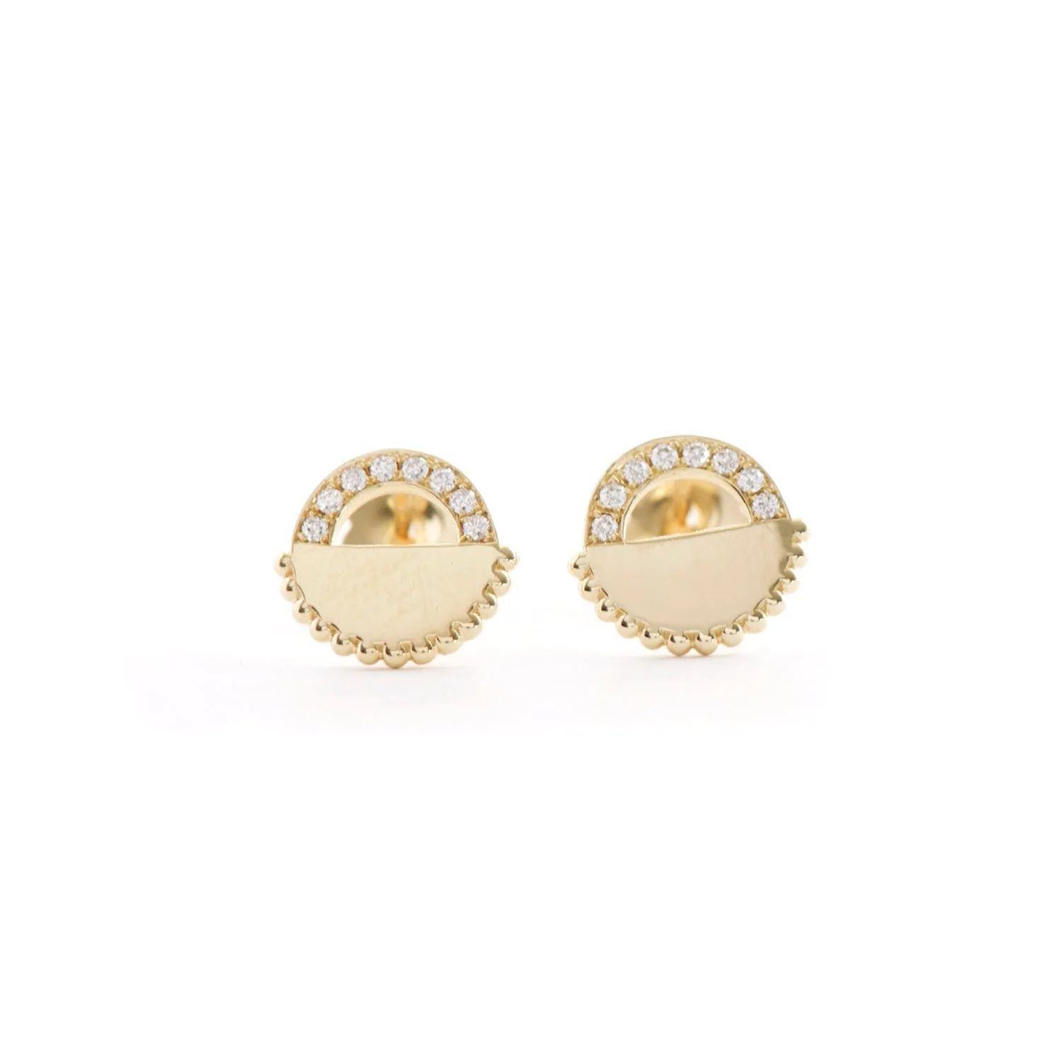 Diamond Arch Disc Earrings