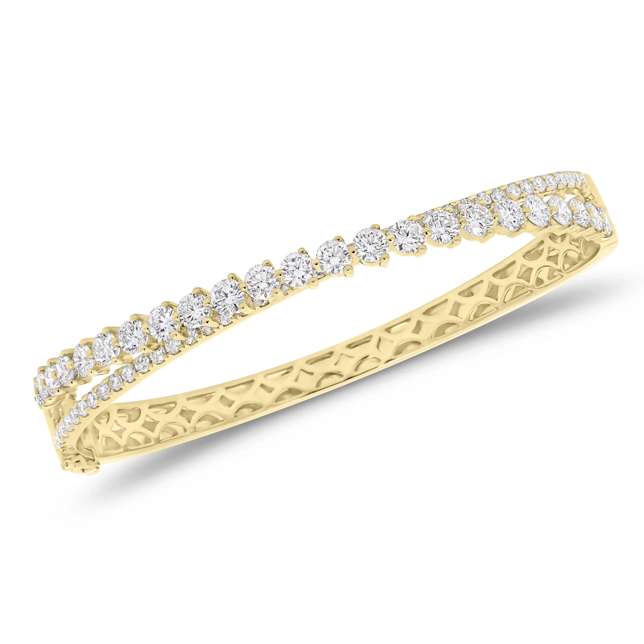 Diamond Overlap Bangle Bracelet