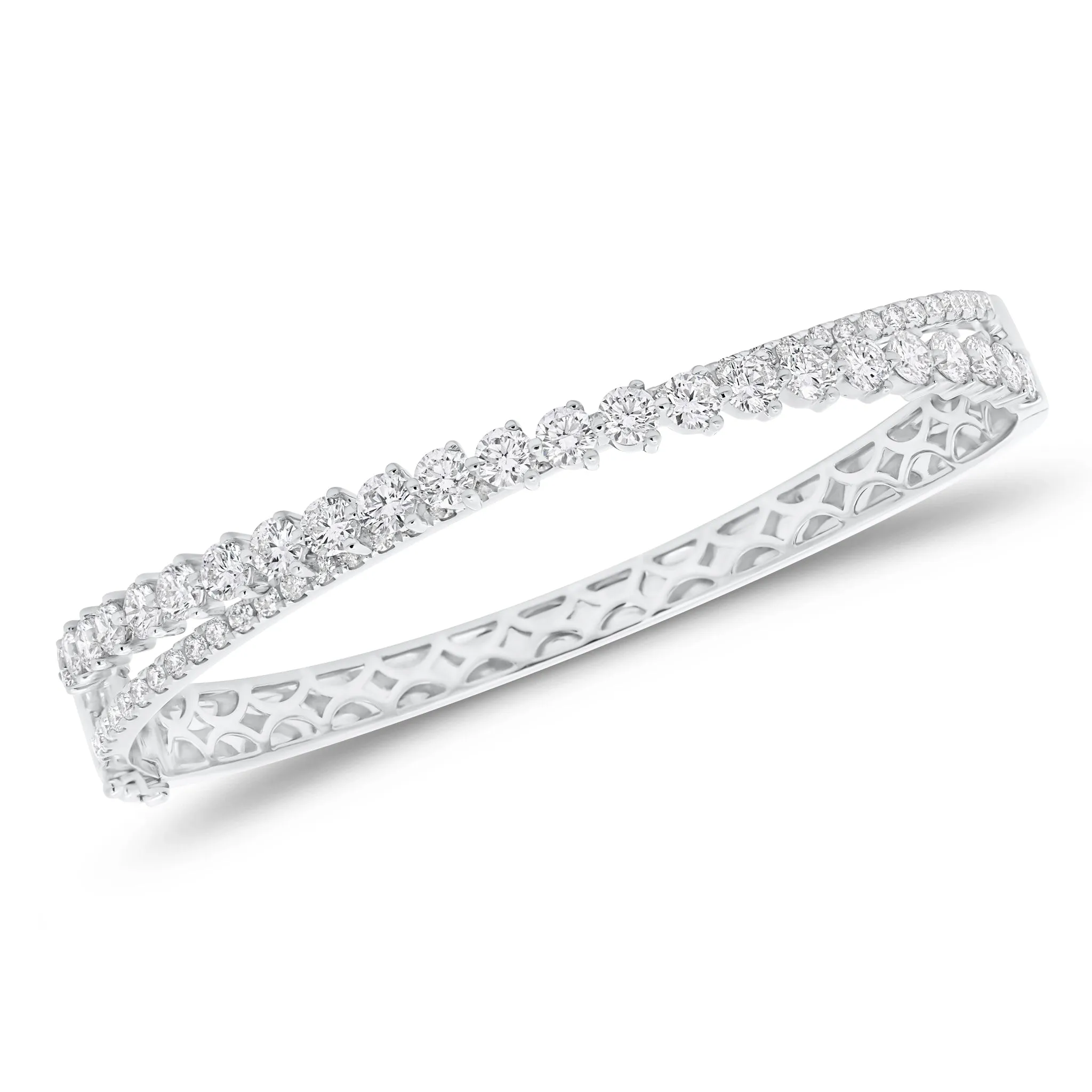 Diamond Overlap Bangle Bracelet