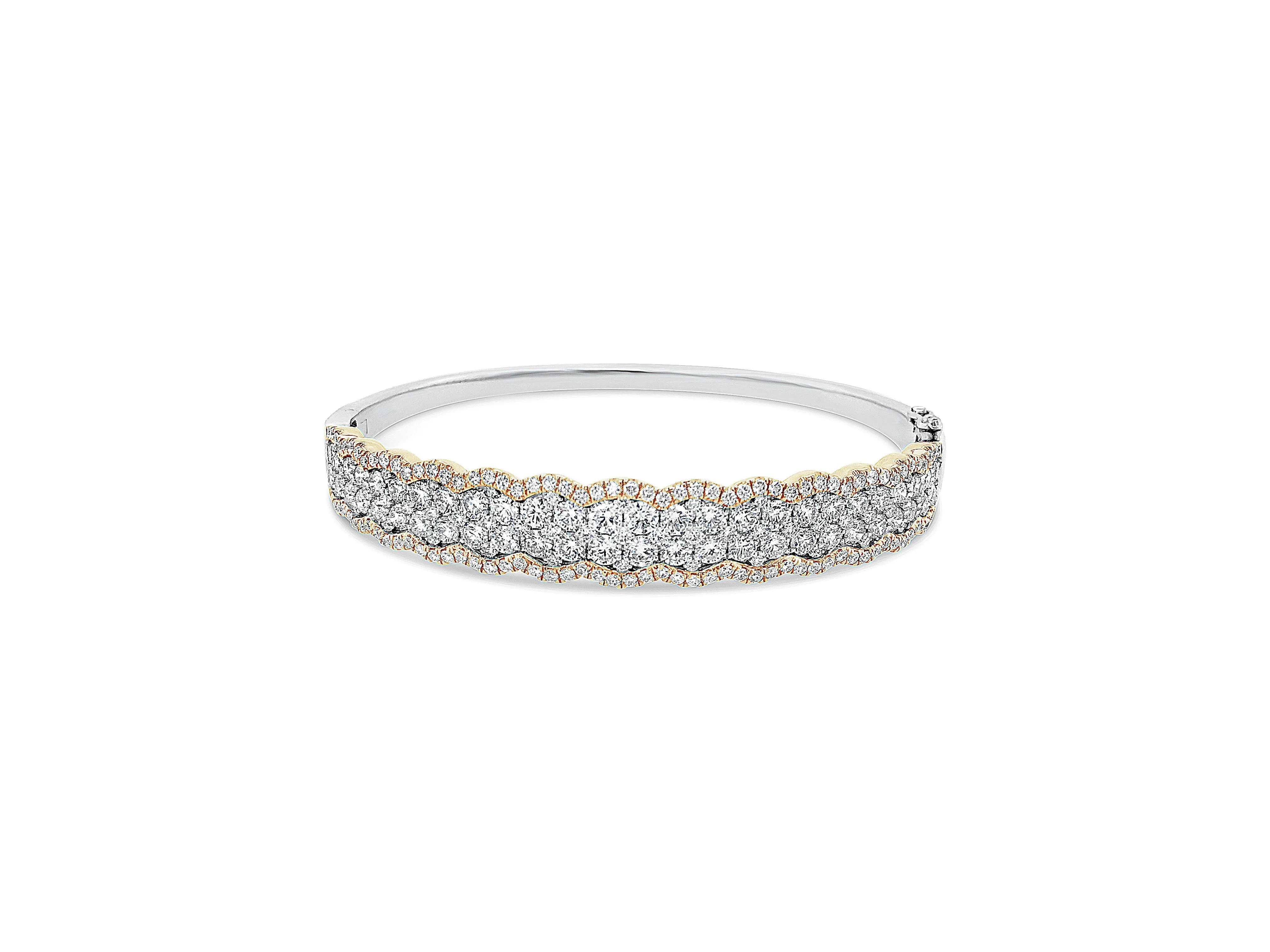 Diamond Two-Tone Bangle Bracelet
