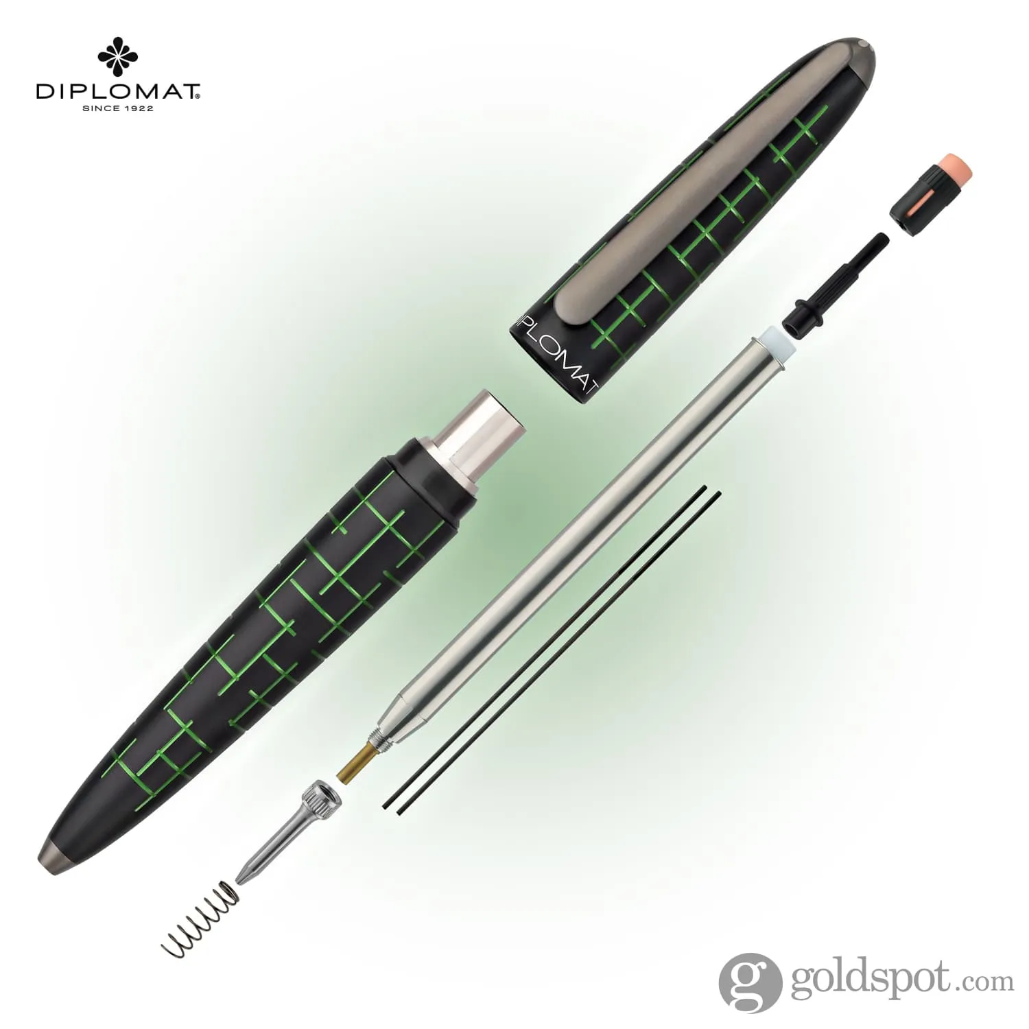 Diplomat Elox Matrix Mechanical Pencil in Ring Black/Green - .7mm