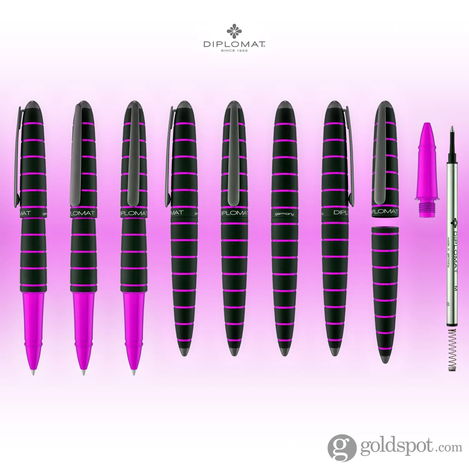 Diplomat Elox Rollerball Pen in Ring Black/Purple
