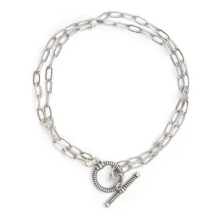 Double Delicate Vintage Link Toggle Bracelet