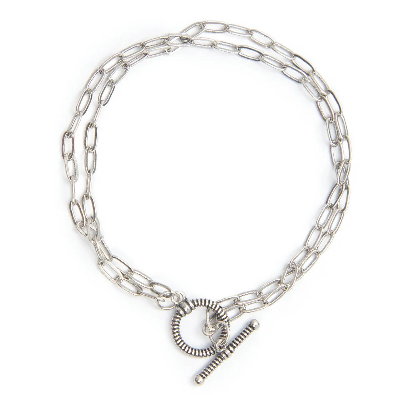Double Delicate Vintage Link Toggle Bracelet