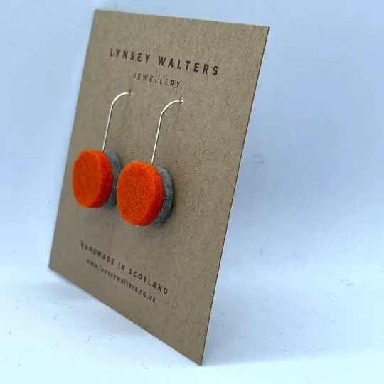 Drop Dot Earrings - Orange
