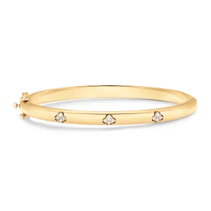 Dujour Diamond and Gold Four Cluster Bangle