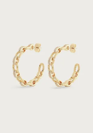 Enchanted Forest Chain Hoop Earrings