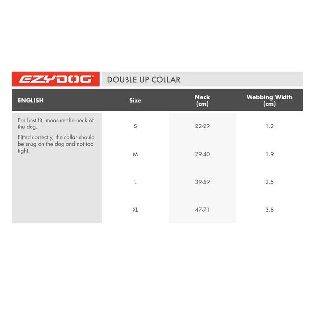EzyDog Double Up Dog Collar Blue Medium^^^