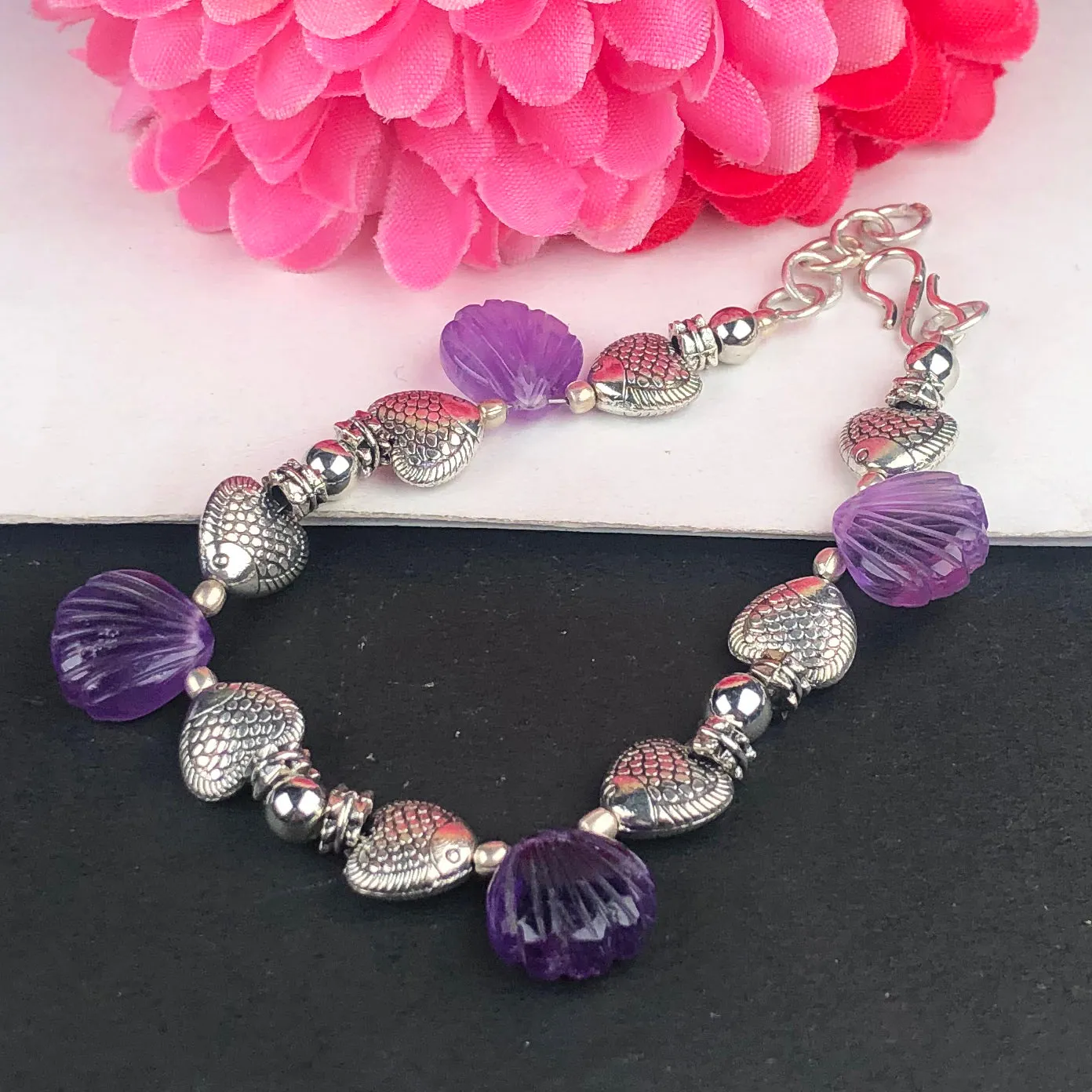 Fantastic Purple Amethyst Healing Bracelet  Adjustable