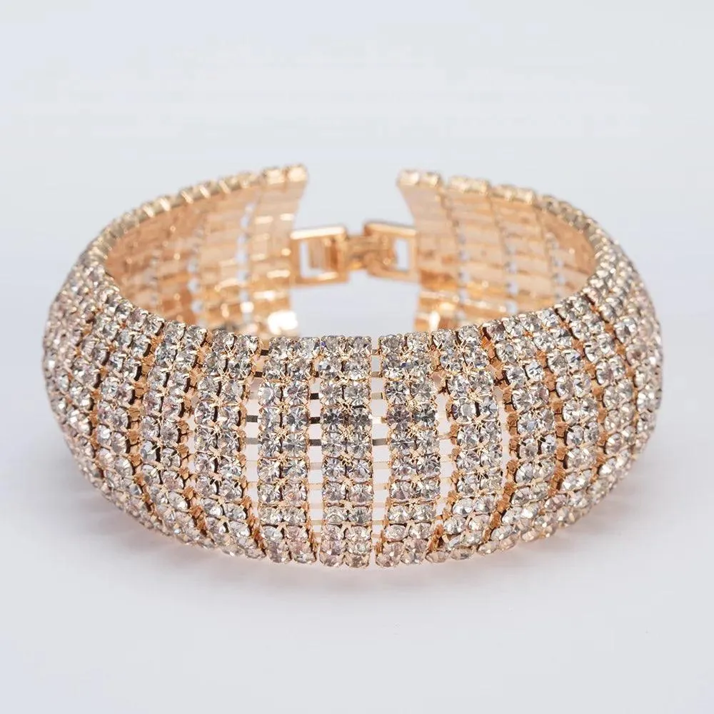 Fashion Exaggeration Big Circle Cubic Zirconia Bracelet & Bangle Crystal Charm Bracelets for Women - Popular Jewellery