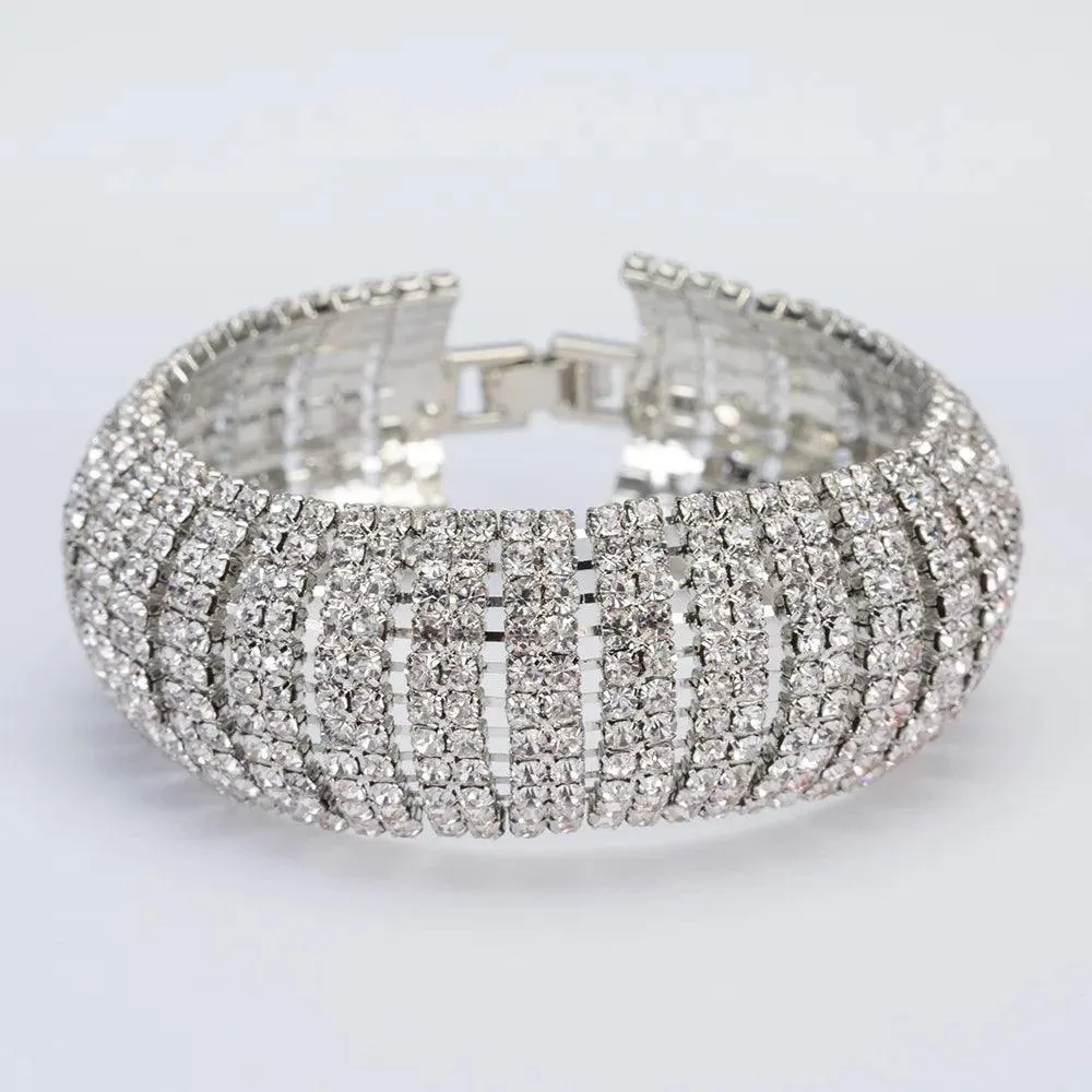 Fashion Exaggeration Big Circle Cubic Zirconia Bracelet & Bangle Crystal Charm Bracelets for Women - Popular Jewellery