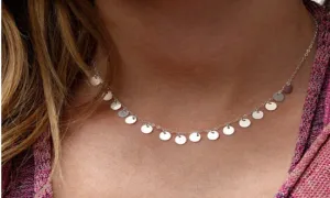 Fashion Silver Color Simple Chain Round Tassel Necklace for Women