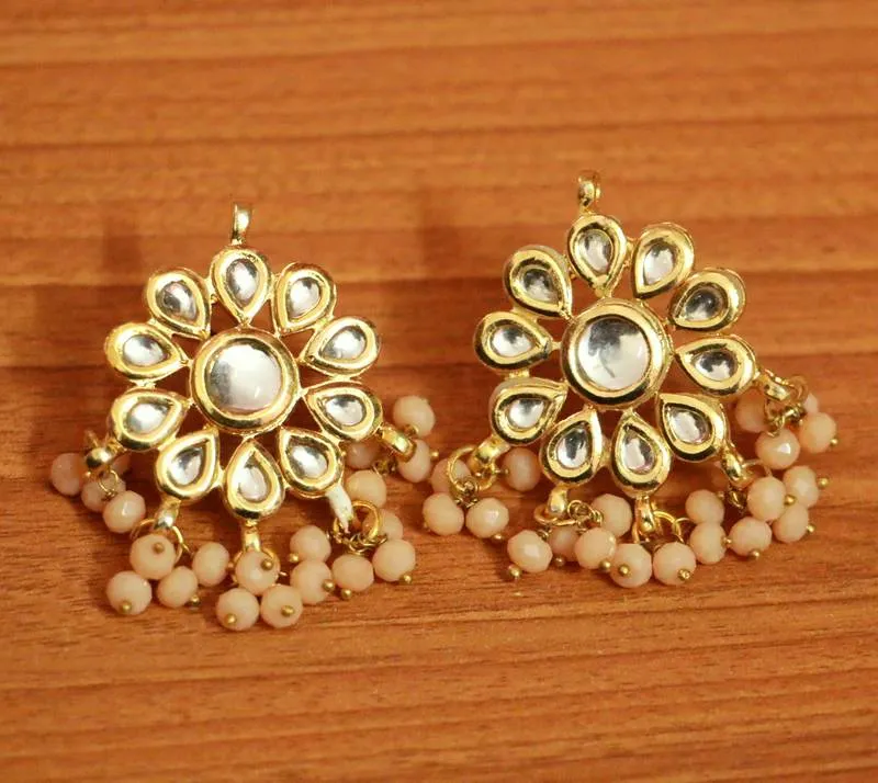 Faun Crystal Kundan Meenakari Studs