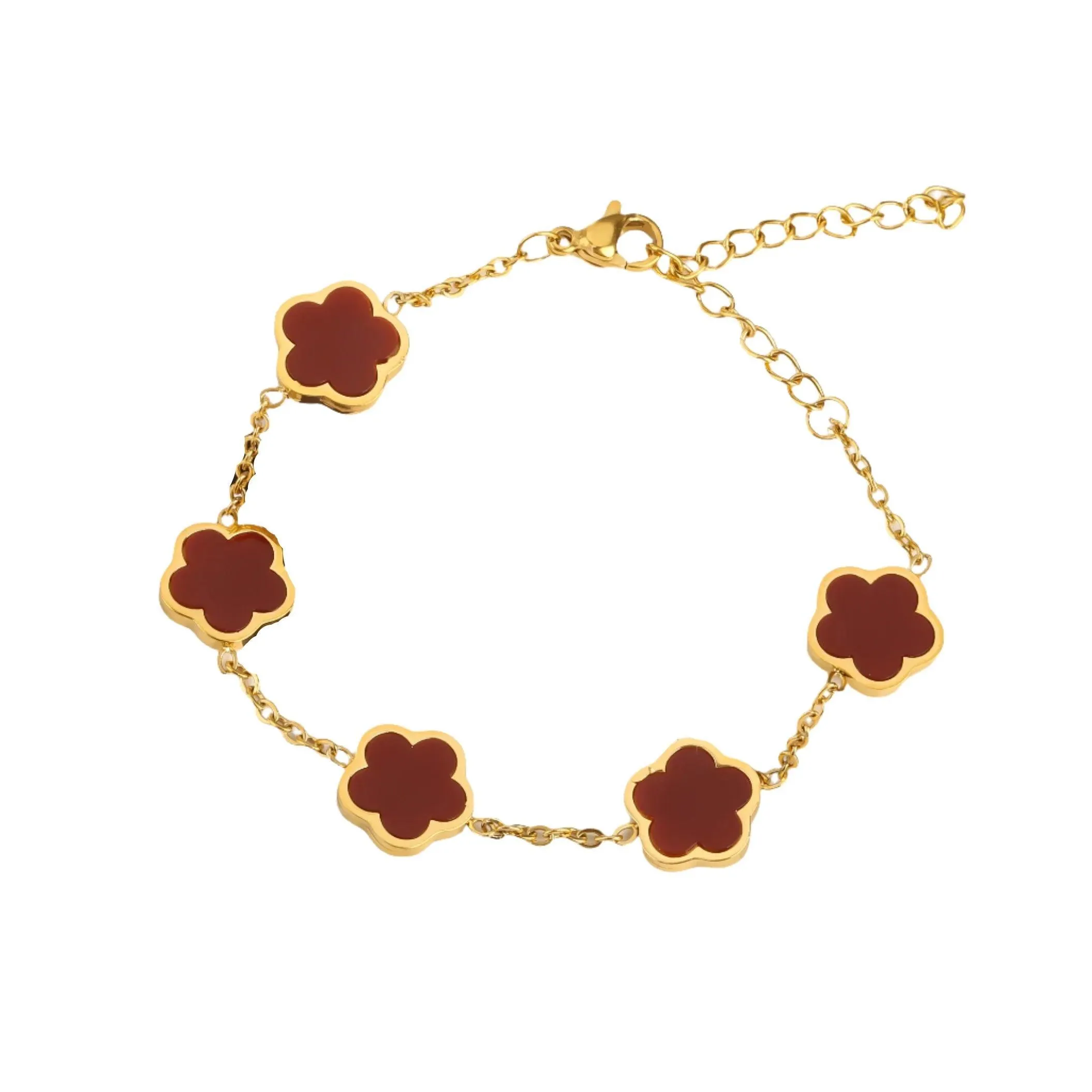Five-Leaf Petal Flower Jewelry, Earrings, Necklace, and Bracelets, Acrylic & Stainless Steel, Waterproof, Anti-Allergic
