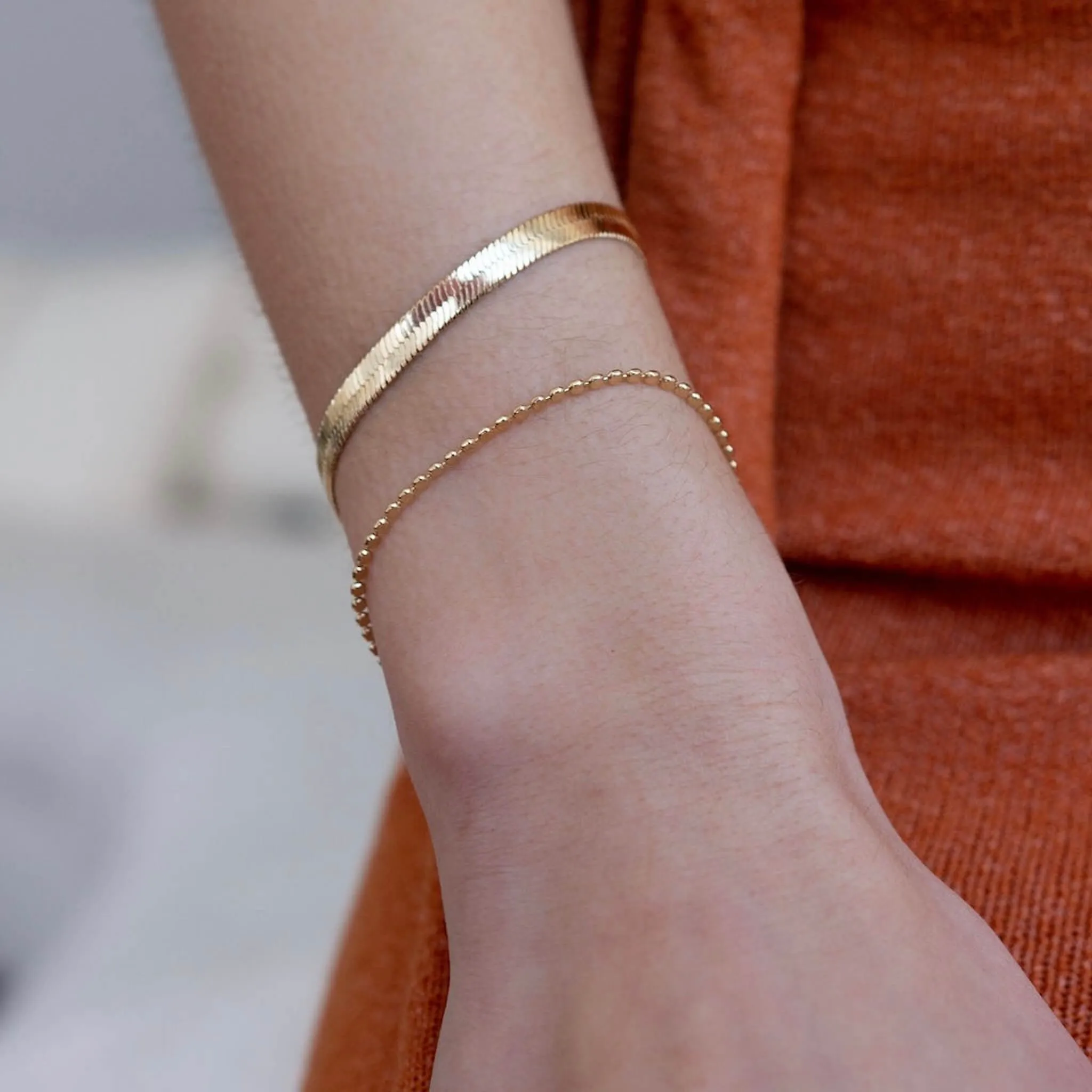 Flat Ball Chain Bracelet