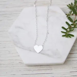 Flat Heart with Parallel Chain Necklace