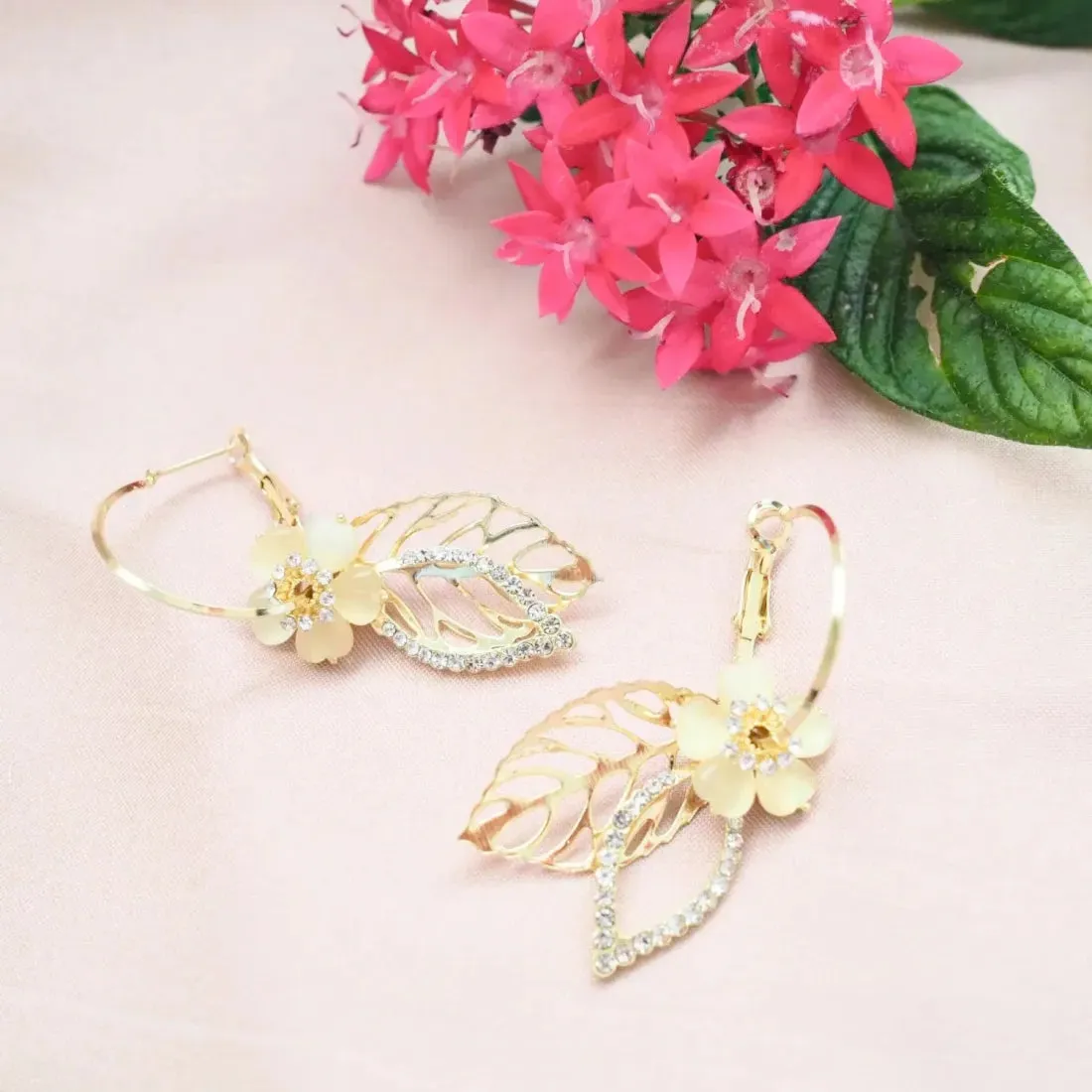 Flower Layers Huggie Hoop Earrings