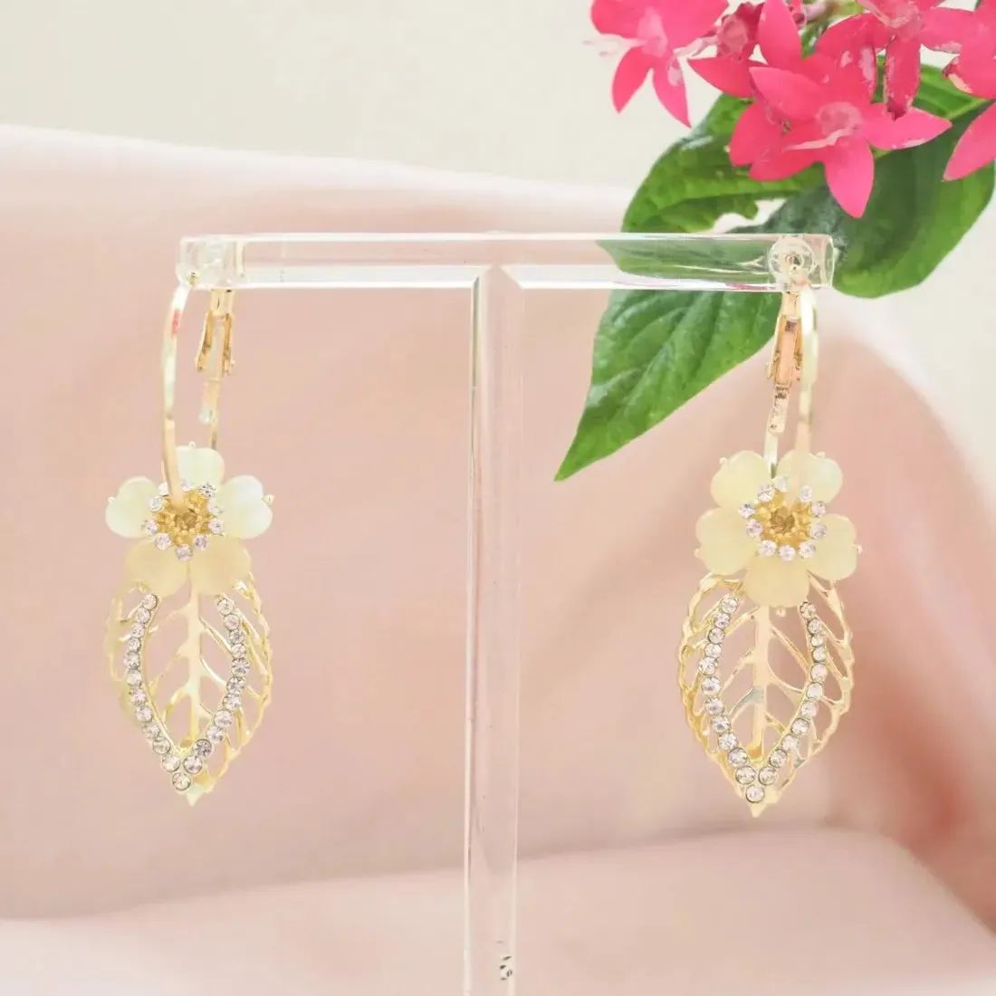 Flower Layers Huggie Hoop Earrings