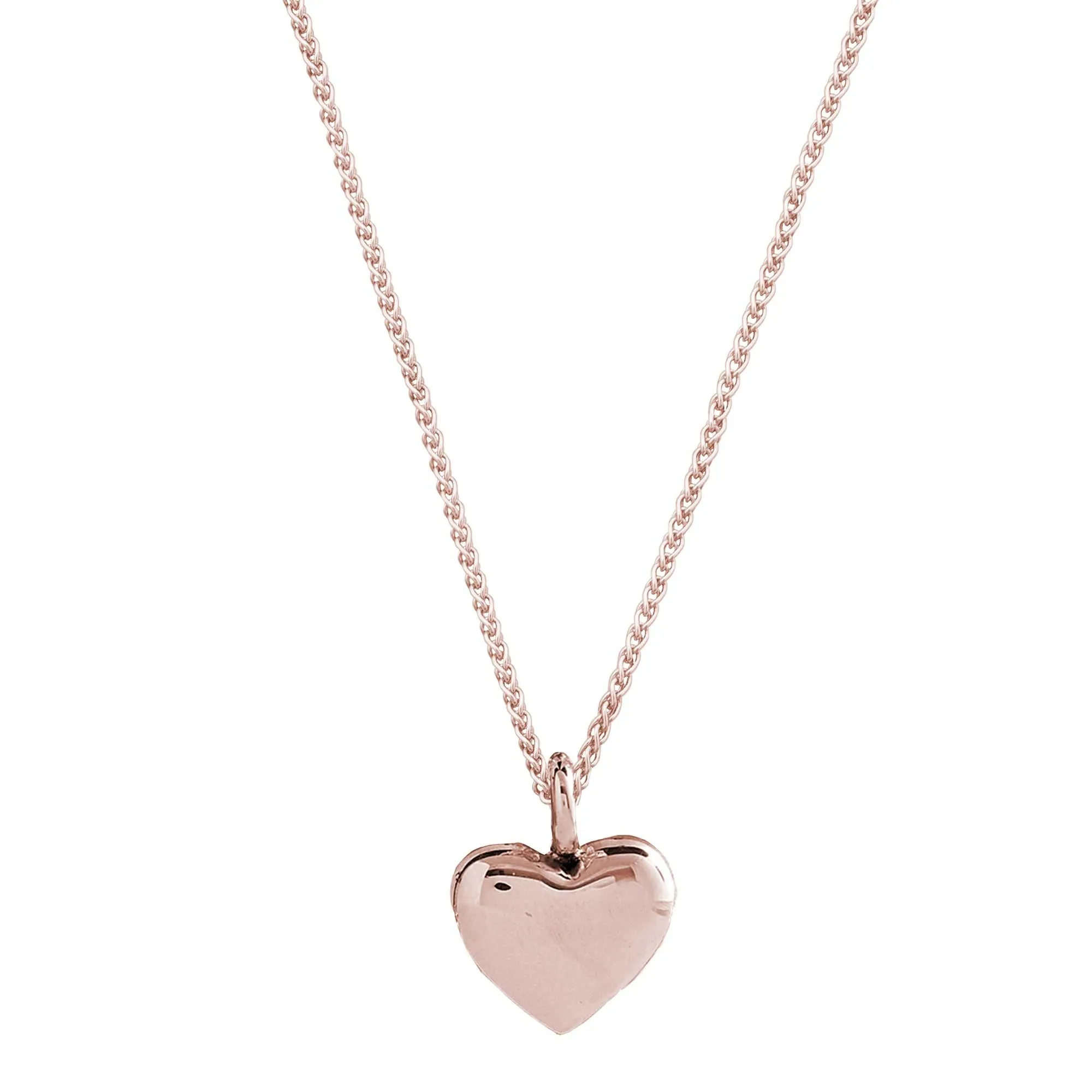 Forever Heart Solid Rose Gold Necklace