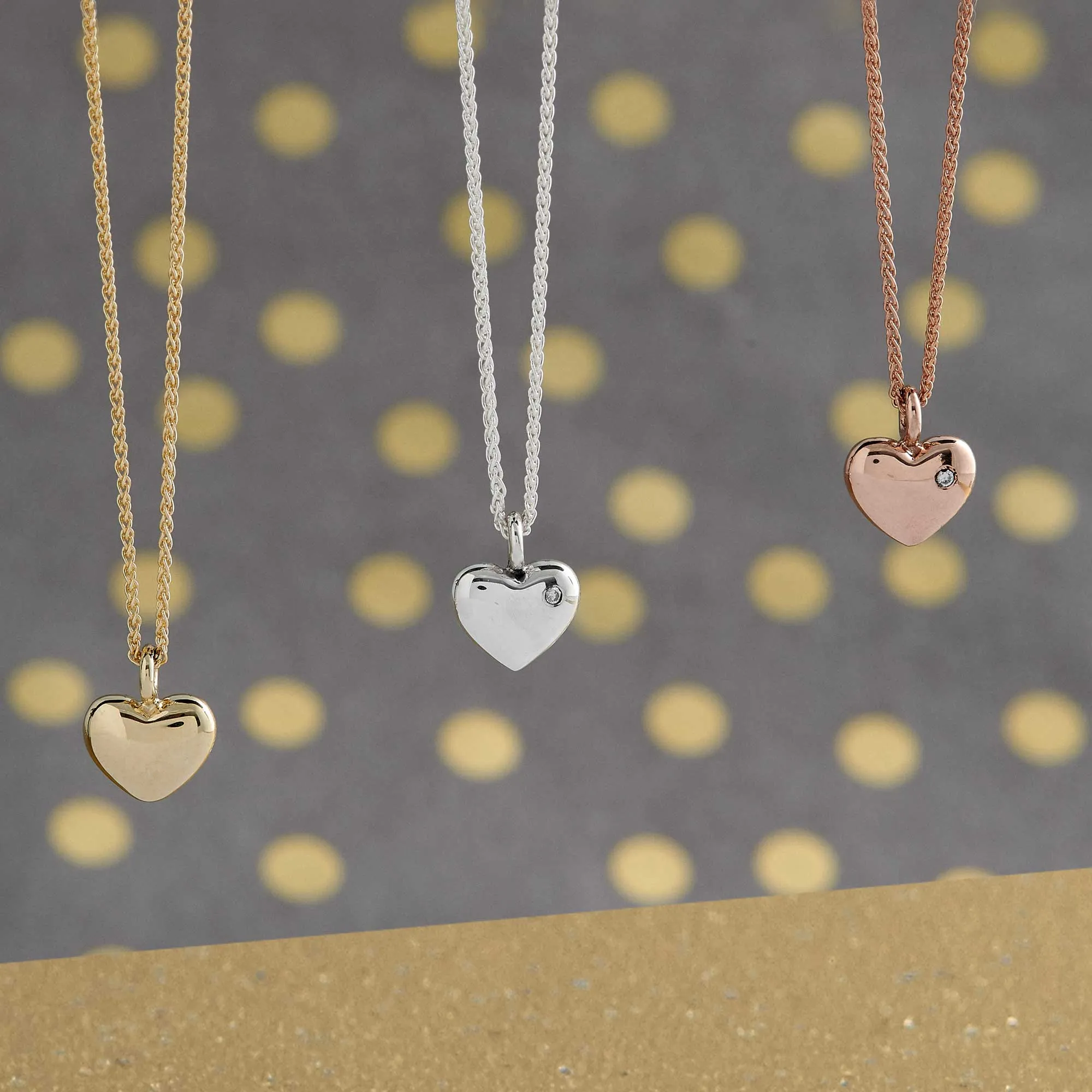 Forever Heart Solid Rose Gold Necklace