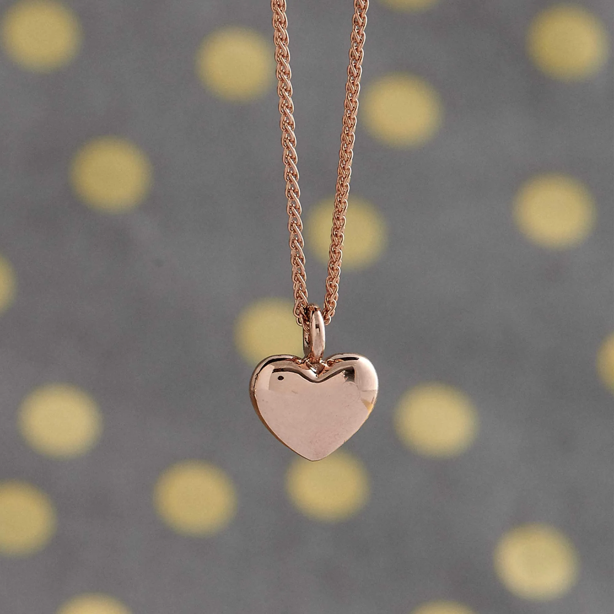 Forever Heart Solid Rose Gold Necklace