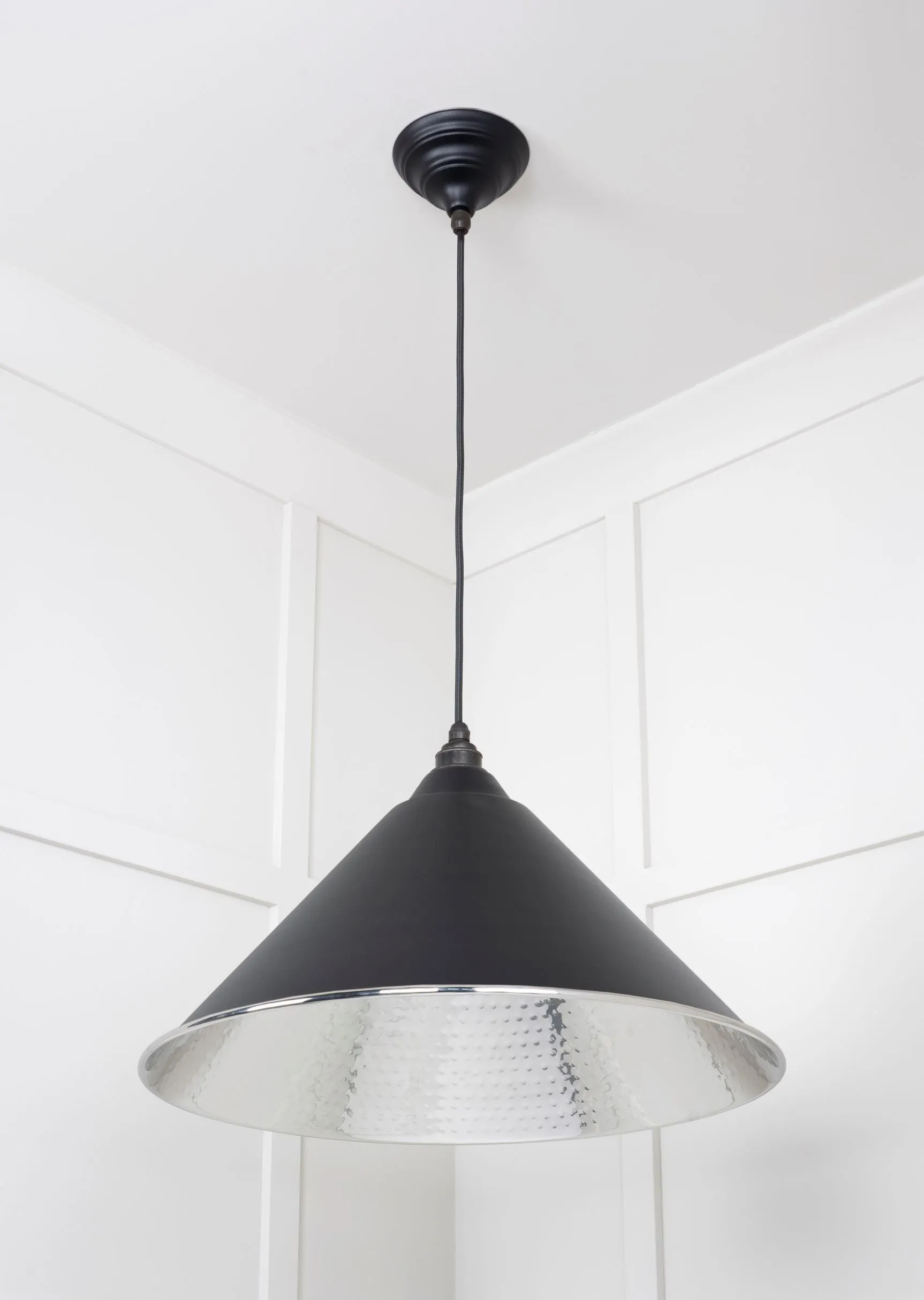 From The Anvil Hammered Nickel Hockley Pendant Light