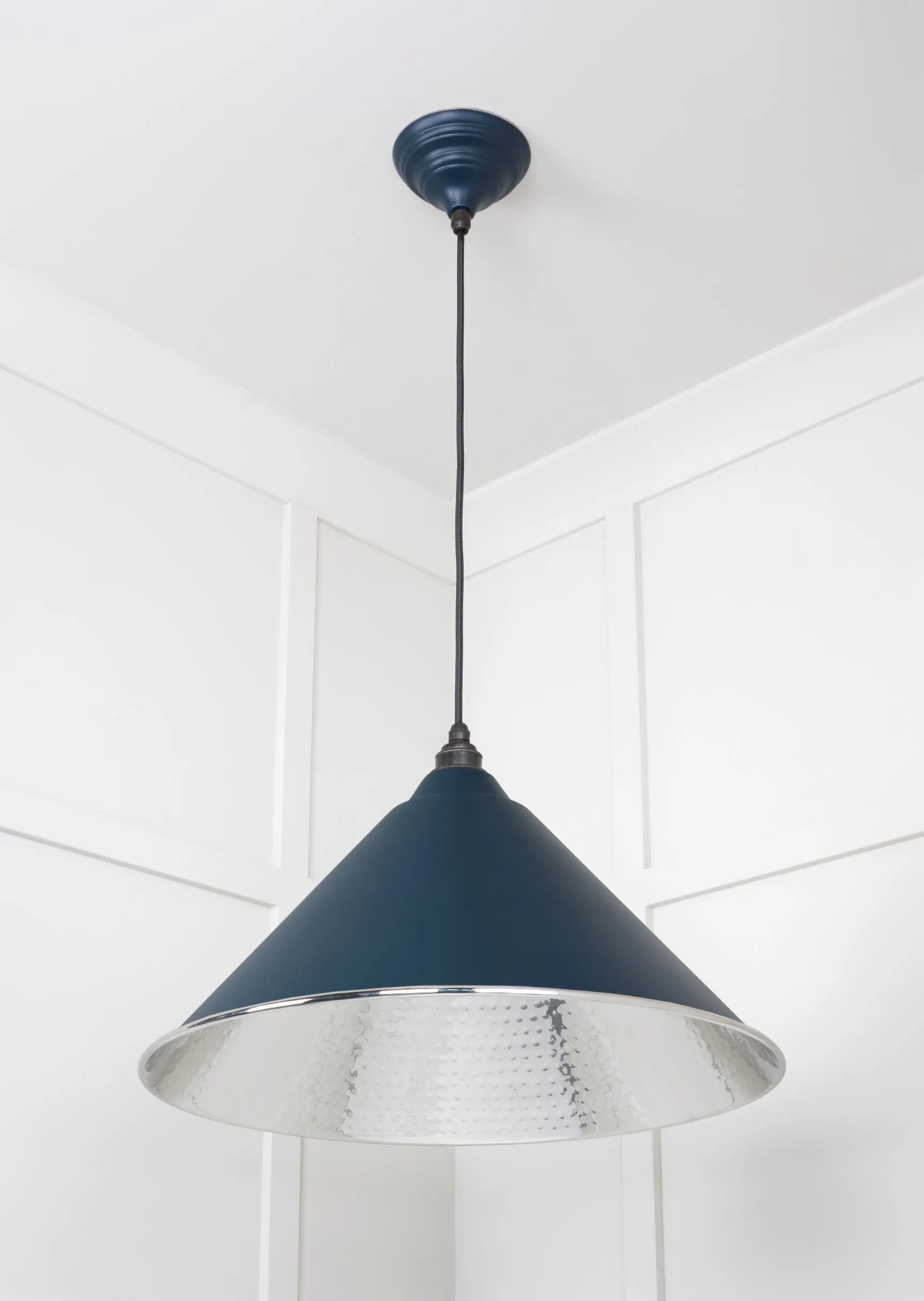 From The Anvil Hammered Nickel Hockley Pendant Light