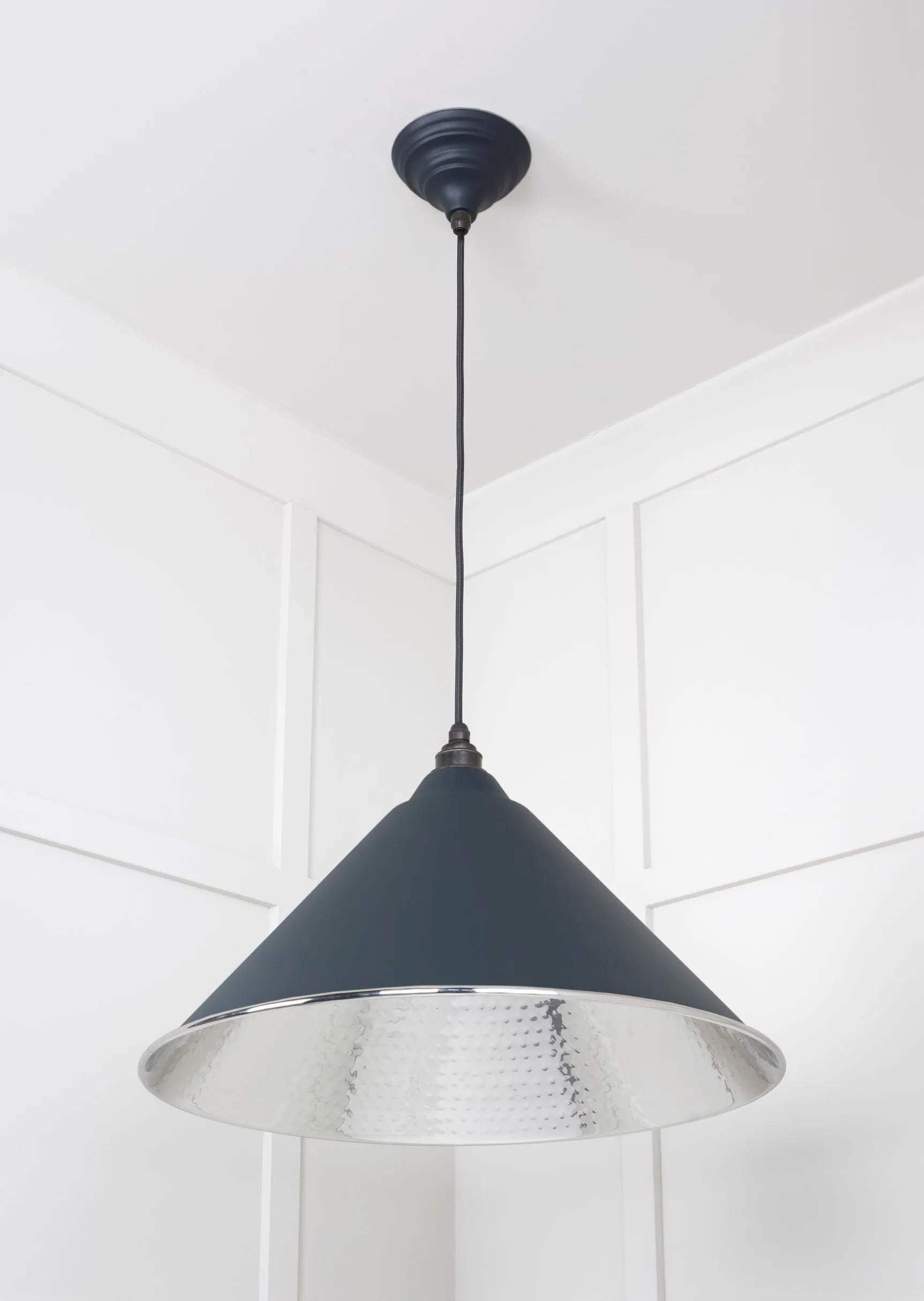 From The Anvil Hammered Nickel Hockley Pendant Light