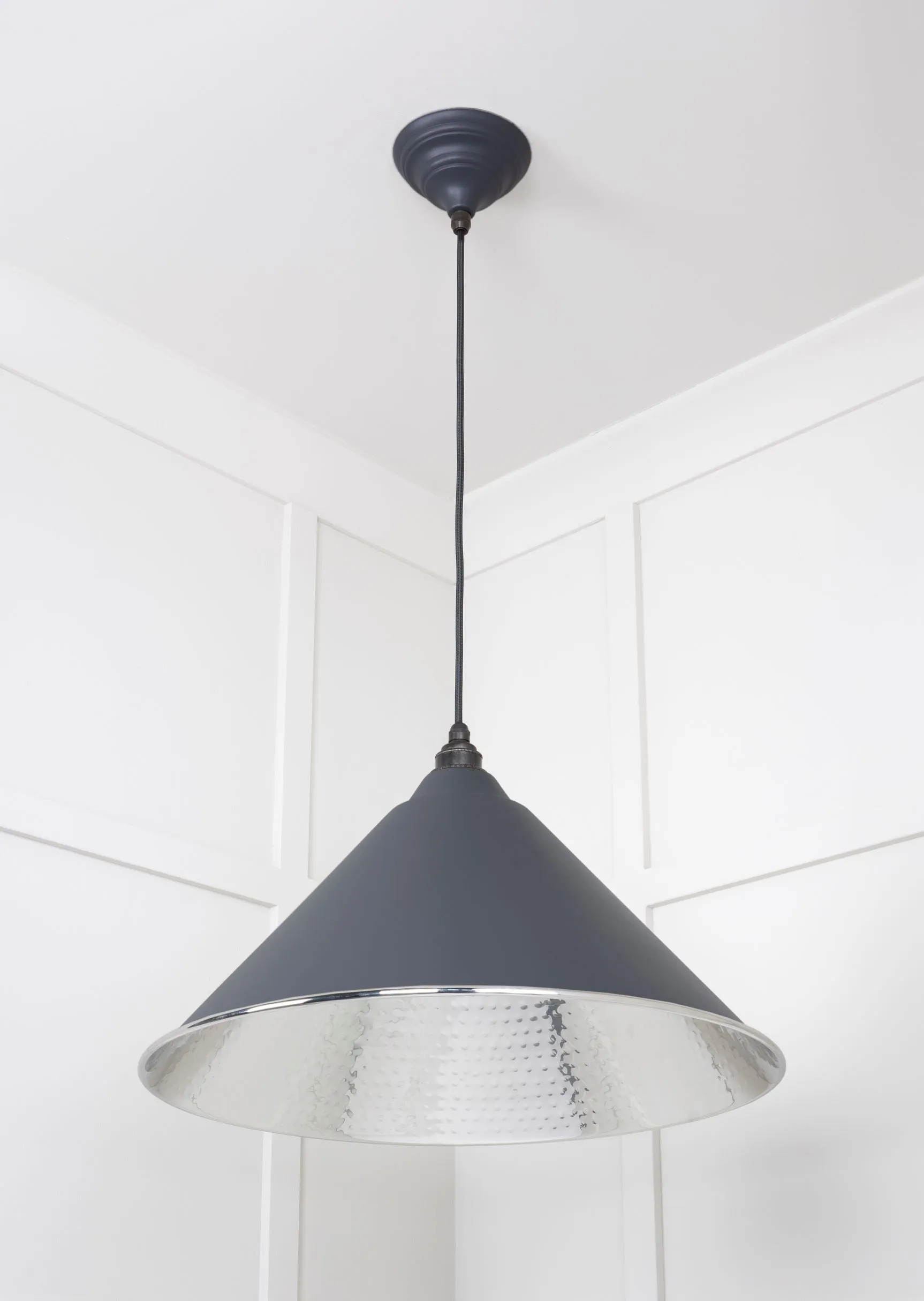 From The Anvil Hammered Nickel Hockley Pendant Light