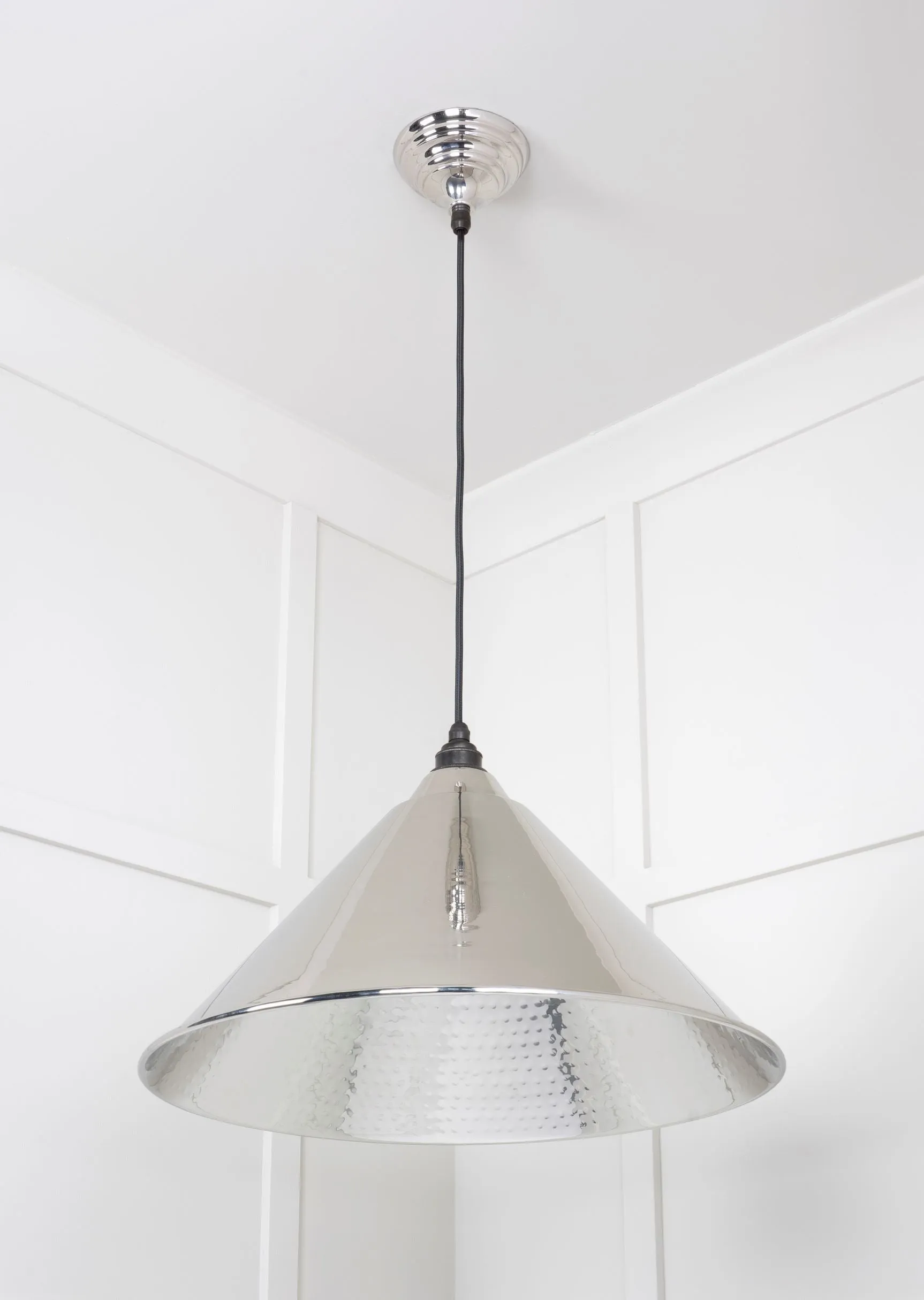 From The Anvil Hammered Nickel Hockley Pendant Light