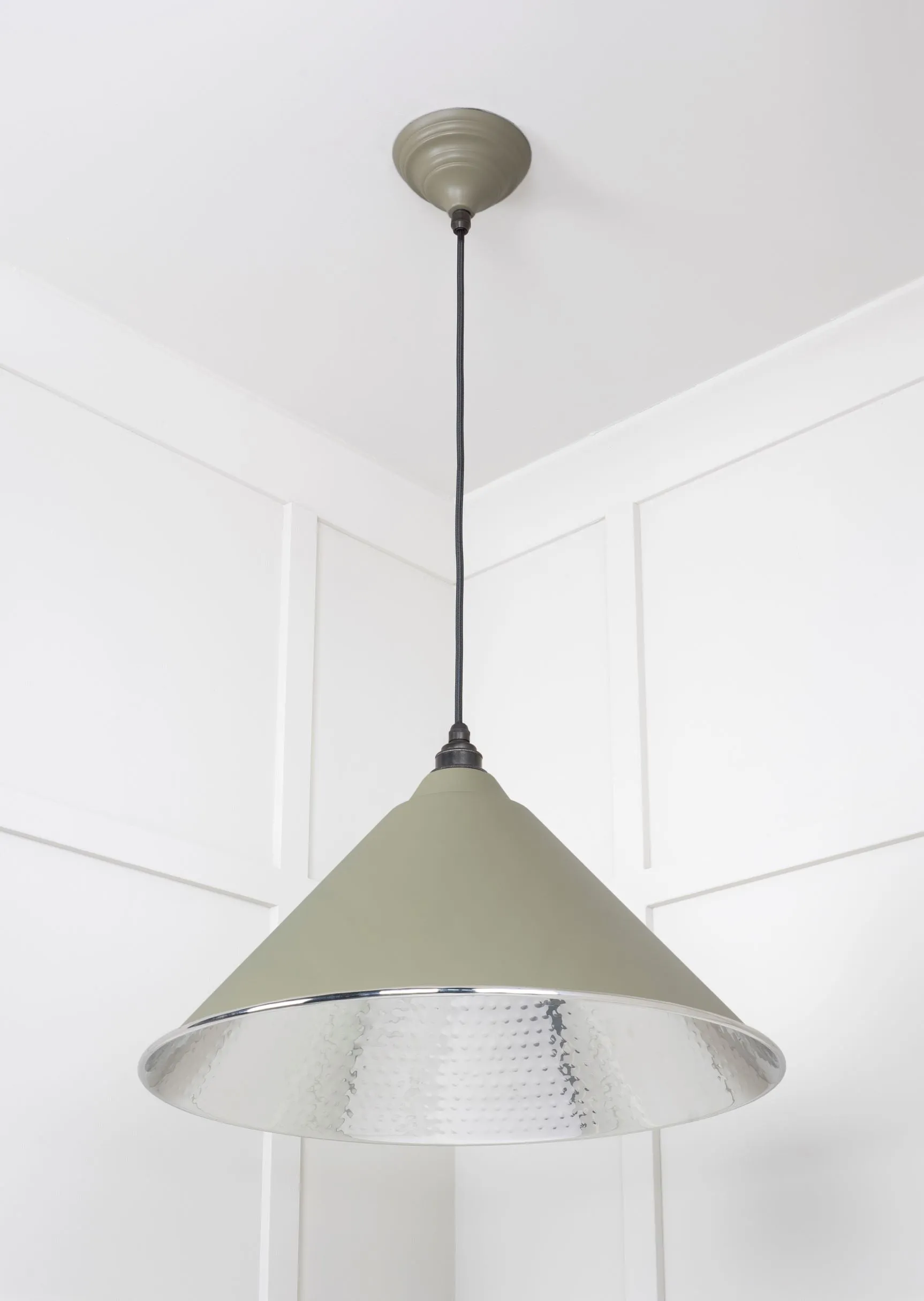 From The Anvil Hammered Nickel Hockley Pendant Light
