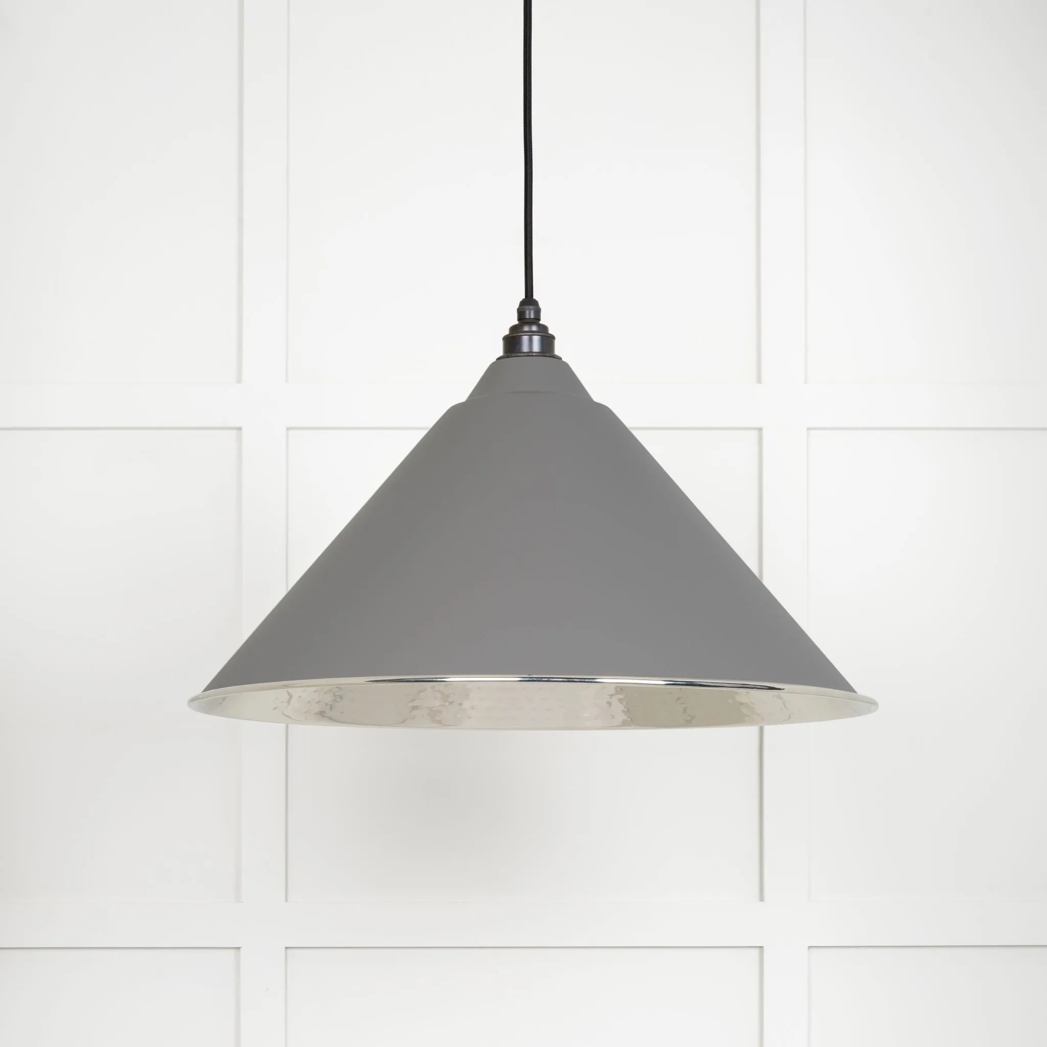 From The Anvil Hammered Nickel Hockley Pendant Light
