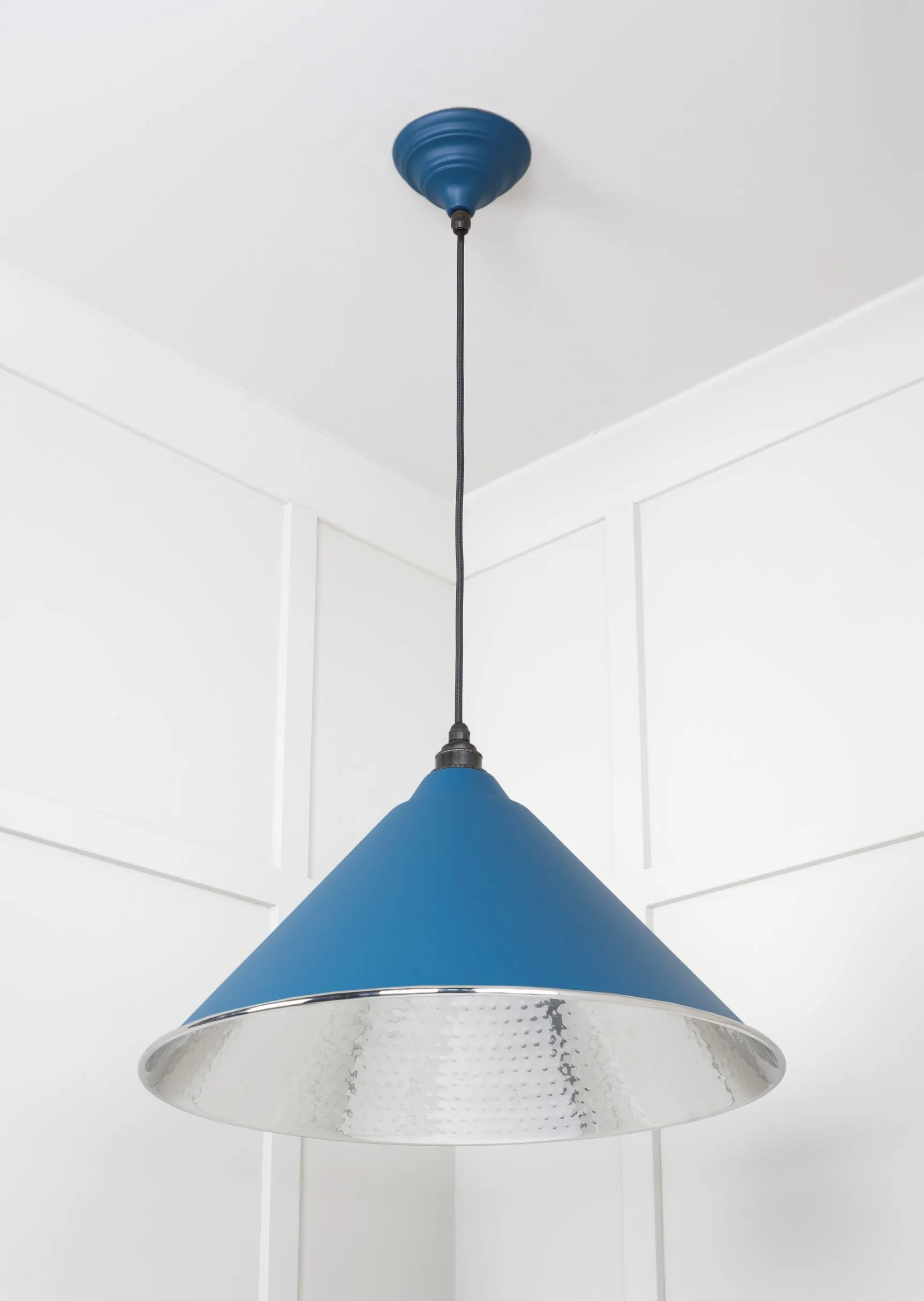 From The Anvil Hammered Nickel Hockley Pendant Light