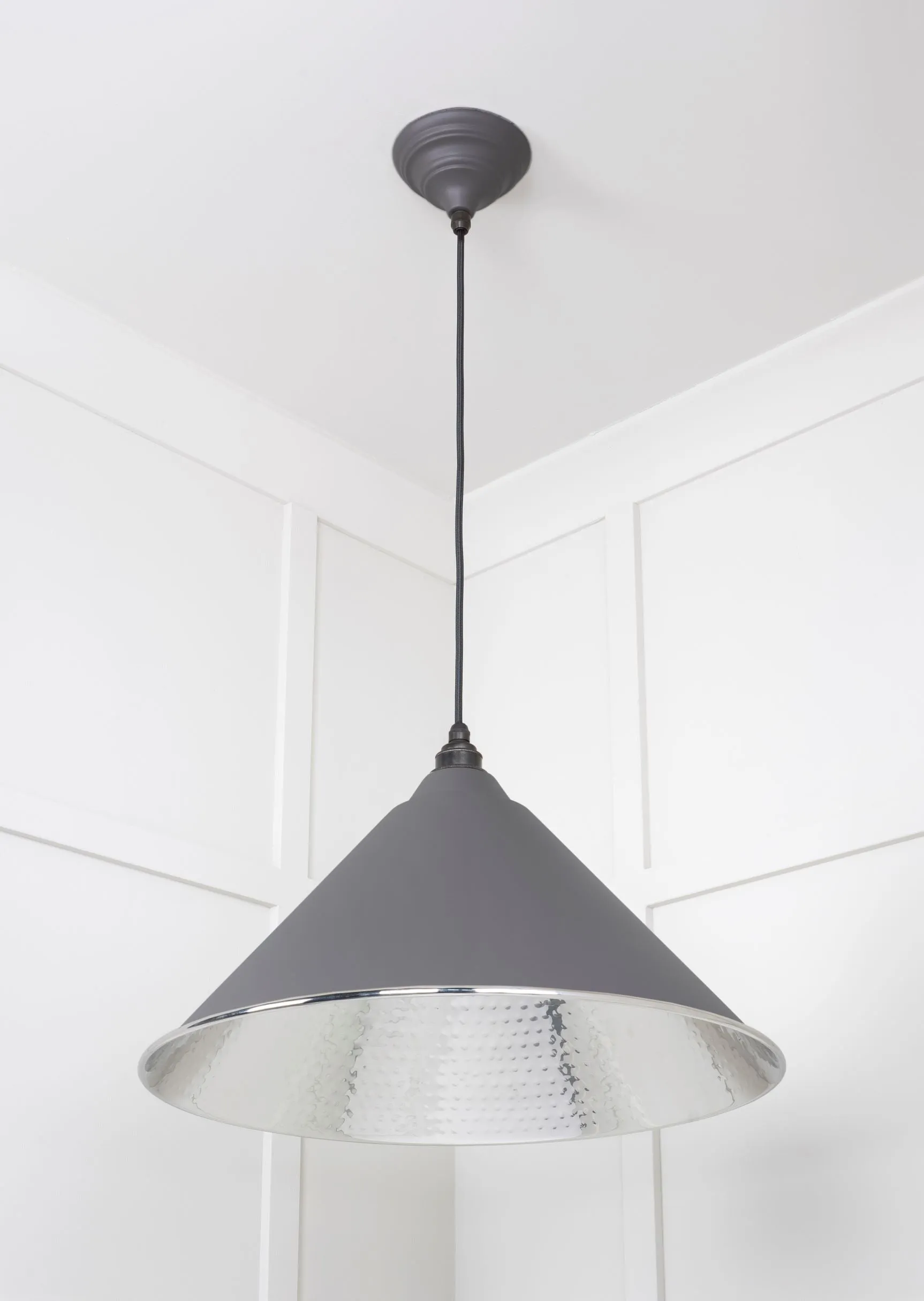 From The Anvil Hammered Nickel Hockley Pendant Light