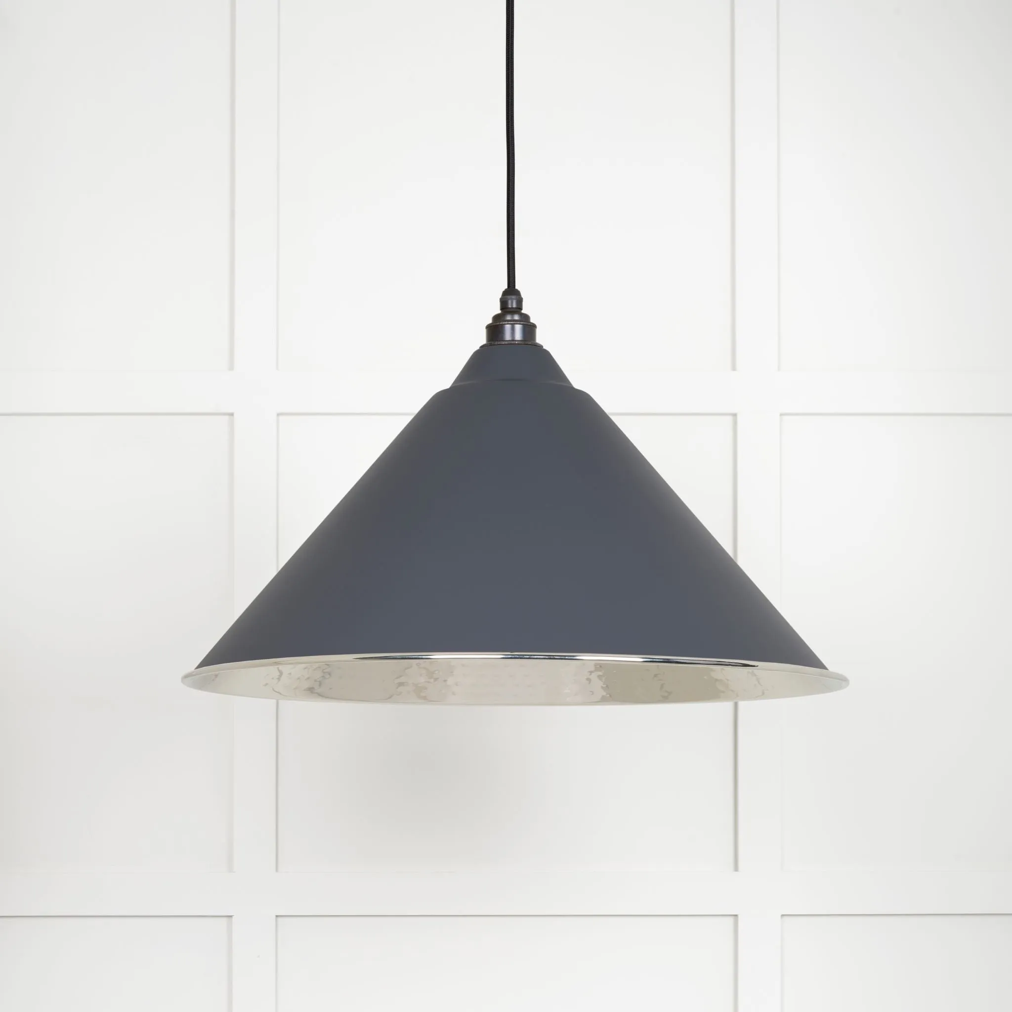 From The Anvil Hammered Nickel Hockley Pendant Light