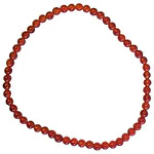 Gemstone 3 mm Round Bracelet - Carnelian
