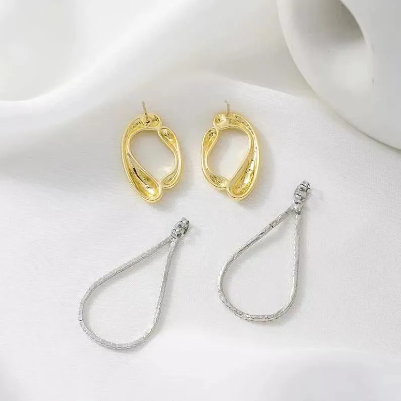 Geometric Accent Drop-shaped Crystal Artistic Earrings
